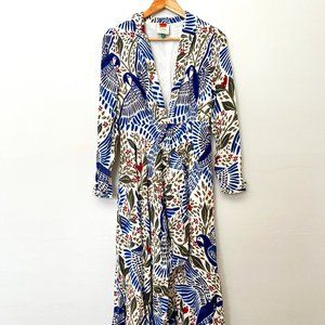 FARM Rio Blue Macaw Maxi Dress, X/S